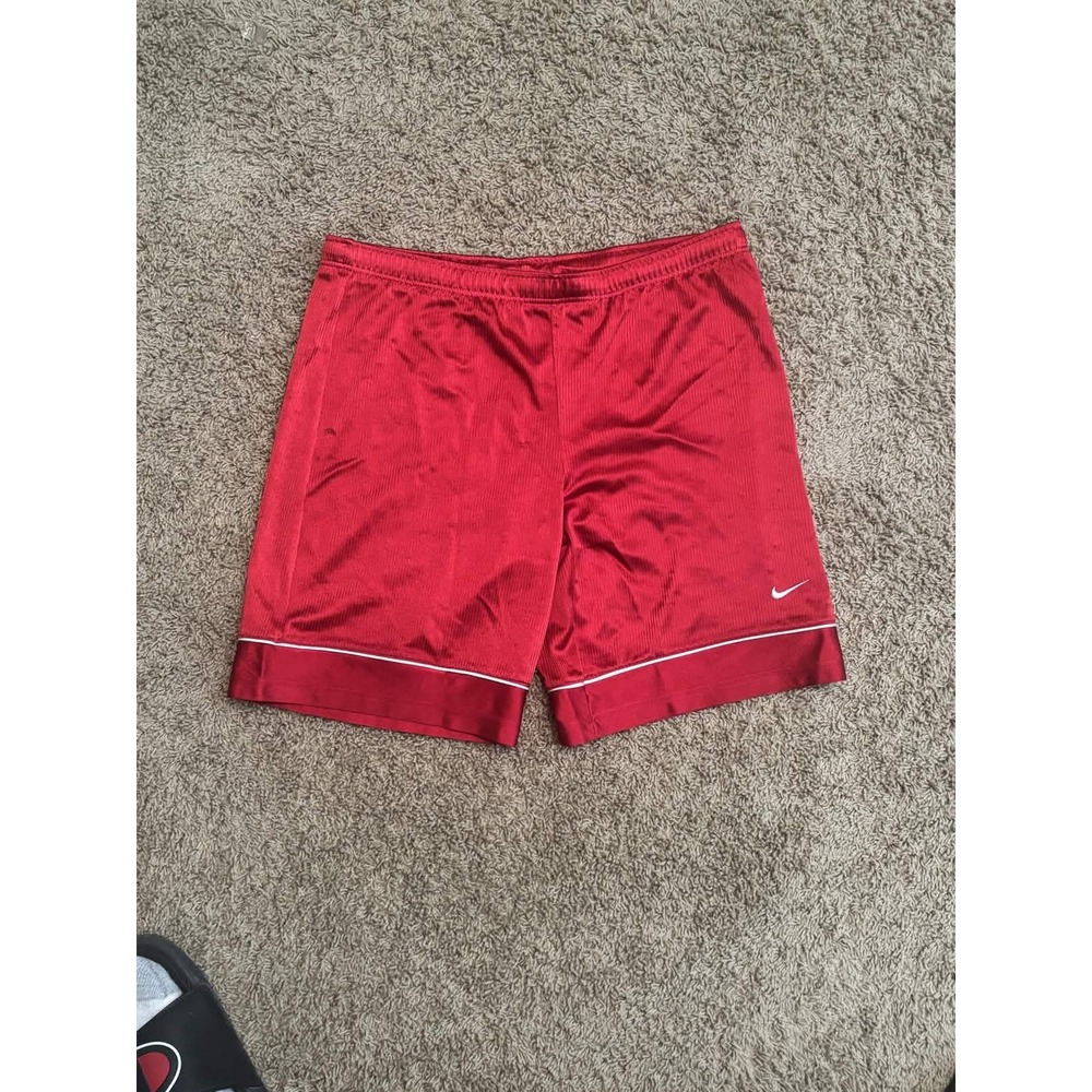 Nike Boys Basketball Shorts M 10-12 Red Dazzle Mesh Athletic Activewear